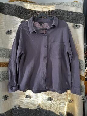 Eddie Bauer Waffle Button Down - Purple - Size XL